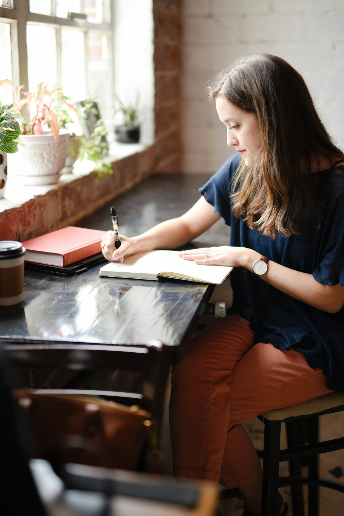A quiet moment with a journal