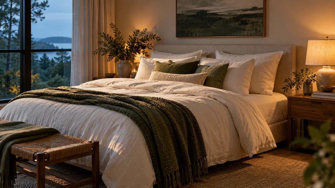 An inviting bedroom prepared for rest