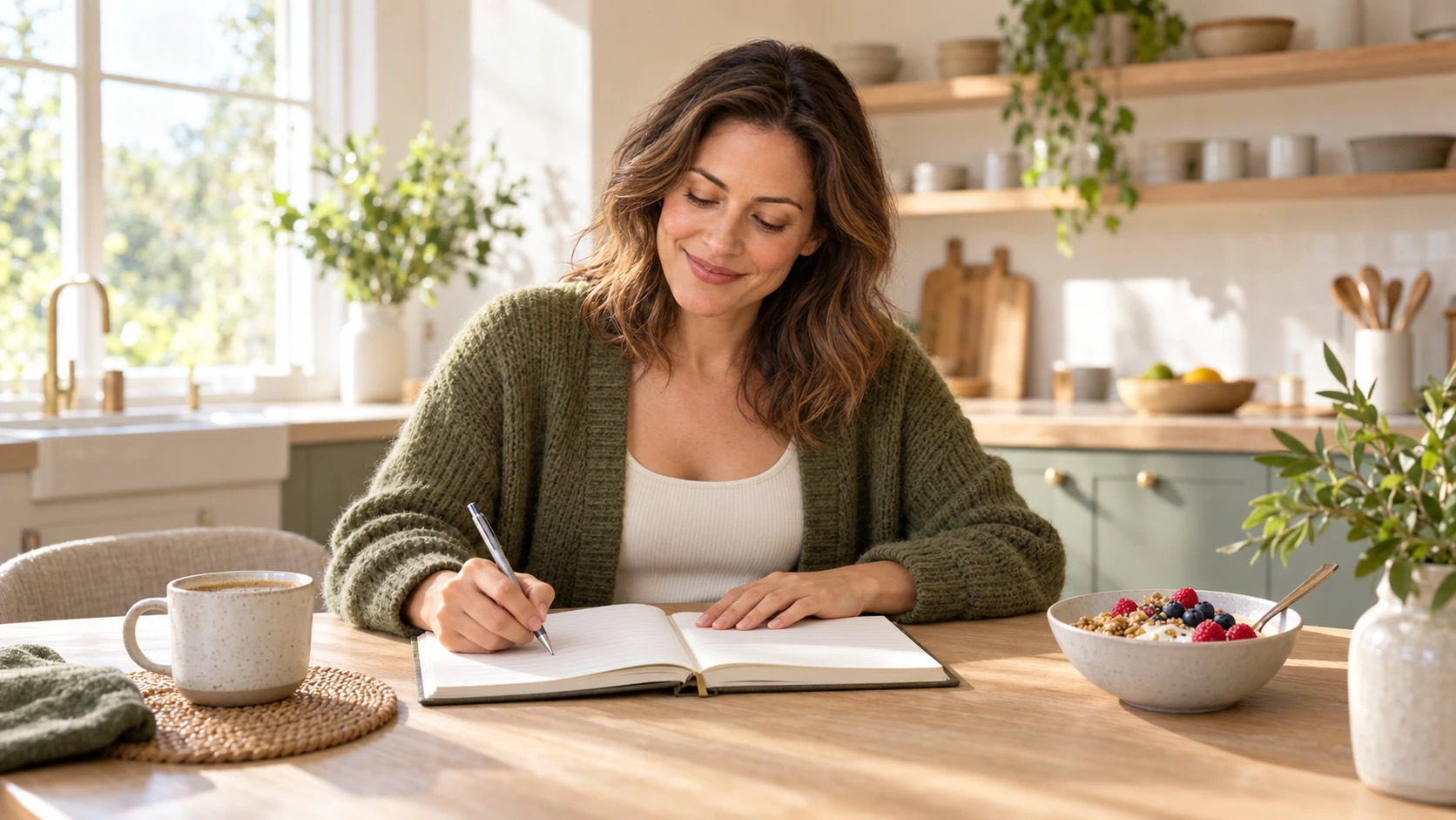 A quiet morning with a journal and breakfast
