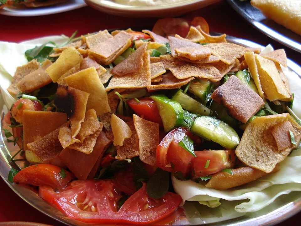 Fattoush bread salad serving inspiration