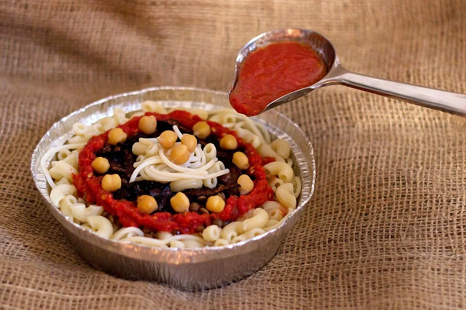 Koshari rice lentils and pasta serving inspiration