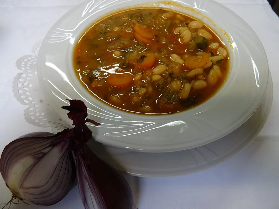 Quick fasolada white-bean soup serving inspiration