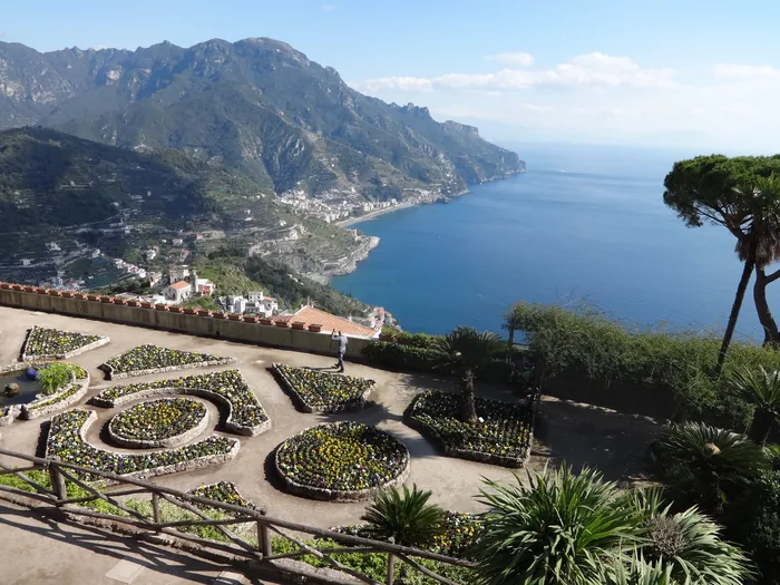 Terraced gardens overlooking the Amalfi Coast at Villa Rufolo, Ravello