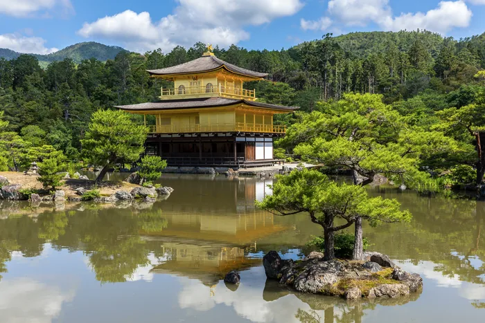 Kinkaku-ji’s Golden Pavilion reflected in its pond, Kyoto