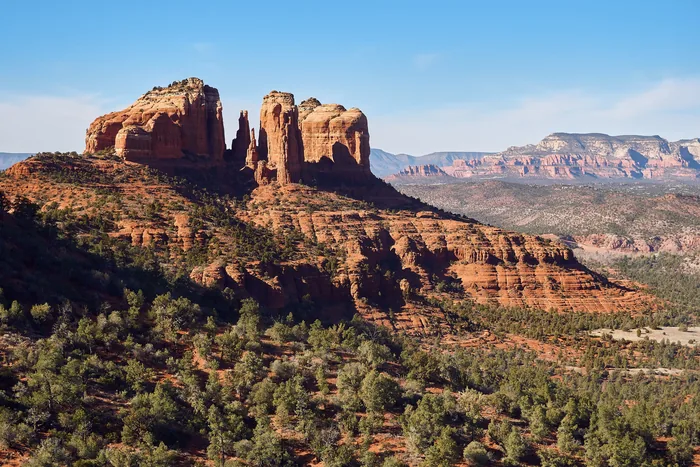 Cathedral Rock rising above the red-rock landscape of Sedona