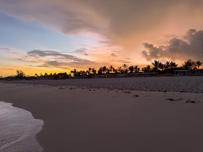 Warm evening light over a beach on Providenciales